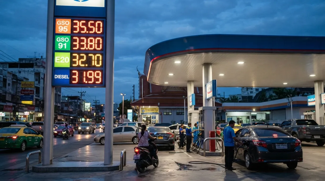 Pump Prices Rise Again as Thailand's Fuel Fund Debt Exceeds 100 Billion Baht