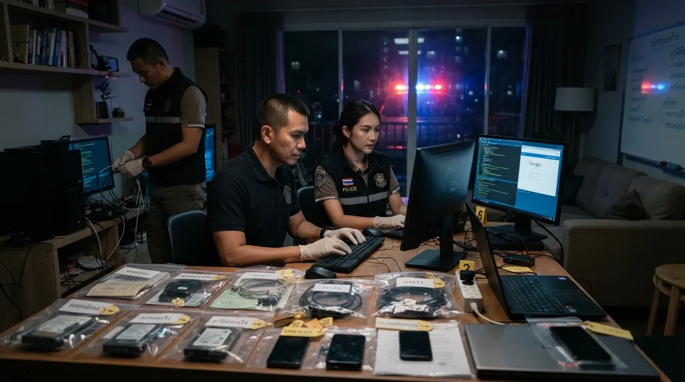 Chiang Rai Online Gambling Bust: Two Arrested in 420 Million Baht Cyber Raid