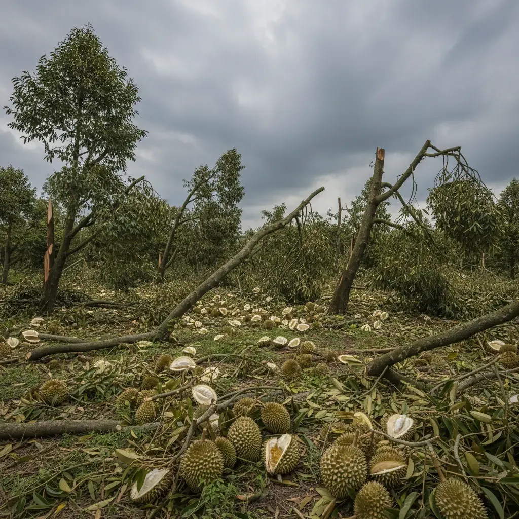 Rayong Durian Growers Face 43-Tonne Loss After May Storm: Emergency Aid and Registration Rules Explained