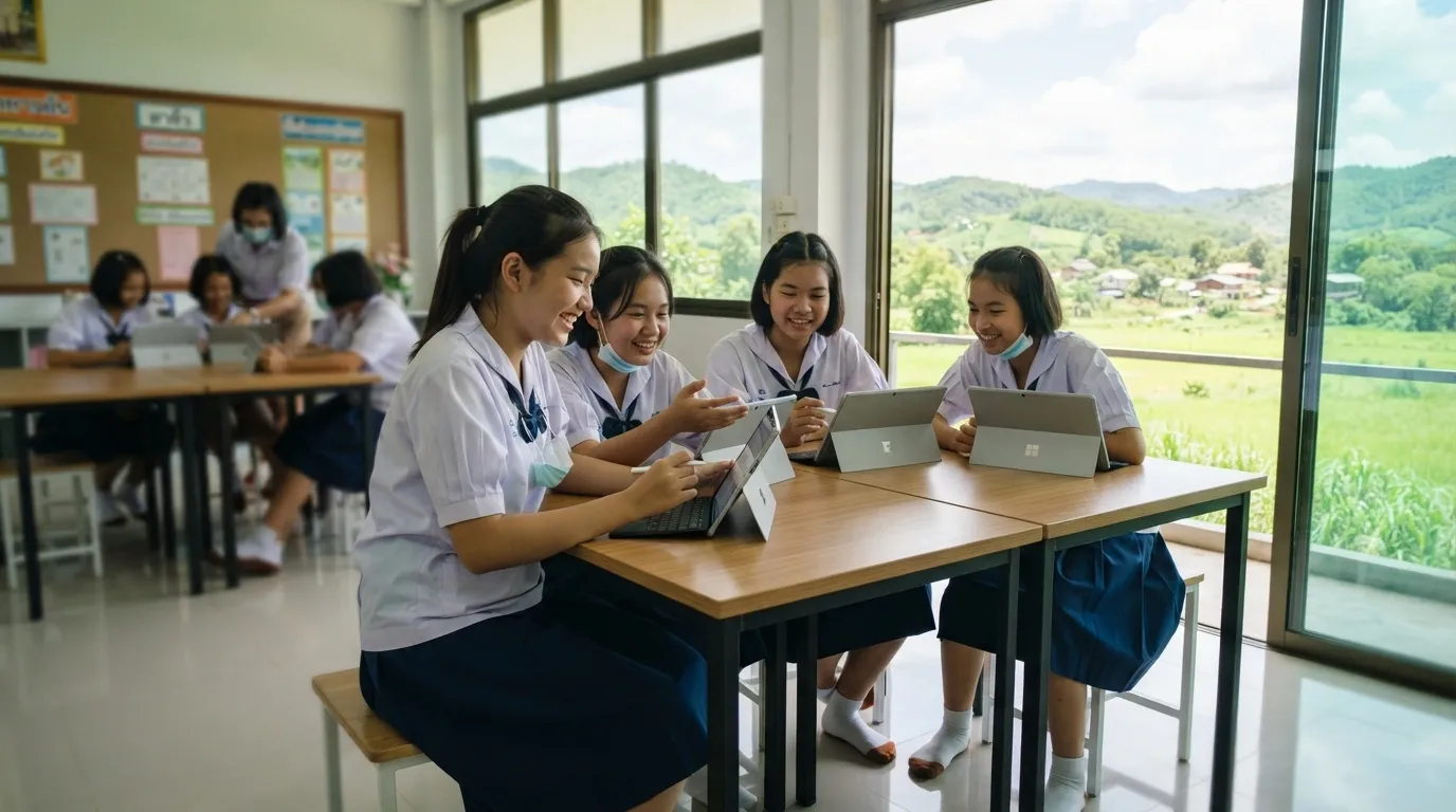 Thailand's Only Free Girls' School Gets AI Tutors and Devices for University Prep